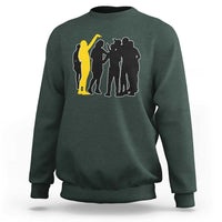 Viral Basketball Pointing Huddle Sweatshirt Funny Women Sports Culture Meme Yellow Silhouette Graphic