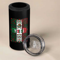 Y Si Si Mexican Flag Floral Folk Art 4 in 1 Can Cooler Tumbler Viva Mexico Pride for Soccer Football Fans
