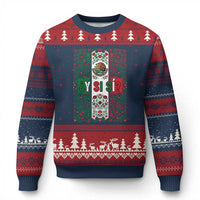 Y Si Si Mexican Flag Floral Folk Art Ugly Christmas Sweater Viva Mexico Pride for Soccer Football Fans