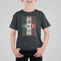 Y Si Si Mexican Flag Floral Folk Art T Shirt For Kid Viva Mexico Pride for Soccer Football Fans