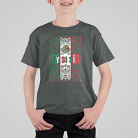 Y Si Si Mexican Flag Floral Folk Art T Shirt For Kid Viva Mexico Pride for Soccer Football Fans