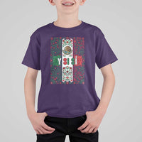 Y Si Si Mexican Flag Floral Folk Art T Shirt For Kid Viva Mexico Pride for Soccer Football Fans