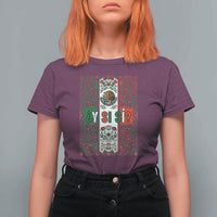 Y Si Si Mexican Flag Floral Folk Art T Shirt For Women Viva Mexico Pride for Soccer Football Fans