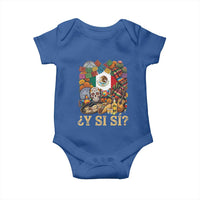 Y Si Si Mexican Flag Fiesta Taco Tequila Sugar Skull Graphic Baby Onesie What If Mexico Party Culture Performance