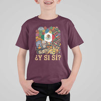 Y Si Si Mexican Flag Fiesta Taco Tequila Sugar Skull Graphic T Shirt For Kid What If Mexico Party Culture Performance