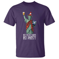 No Scotland No Party Funny Statue of Liberty Celebration T Shirt Saltire Flag Glasgow Cone Scottish Football Fans