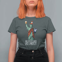 No Scotland No Party Funny Statue of Liberty Celebration T Shirt For Women Saltire Flag Glasgow Cone Scottish Football Fans