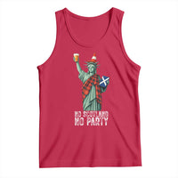 No Scotland No Party Funny Statue of Liberty Celebration Tank Top Saltire Flag Glasgow Cone Scottish Football Fans