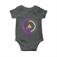 Baby Boomers Club Too Old To Care Retro Tie Dye Effect Printing Baby Onesie Peace Sign Groovy 60s Hippie Humor Graphic