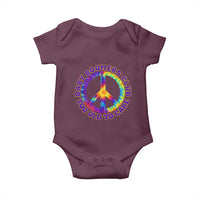 Baby Boomers Club Too Old To Care Retro Tie Dye Effect Printing Baby Onesie Peace Sign Groovy 60s Hippie Humor Graphic
