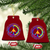 Baby Boomers Club Too Old To Care Retro Tie Dye Effect Printing Ceramic Ornament Peace Sign Groovy 60s Hippie Humor Graphic