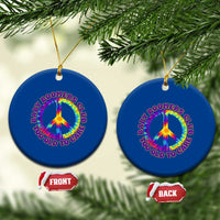 Baby Boomers Club Too Old To Care Retro Tie Dye Effect Printing Ceramic Ornament Peace Sign Groovy 60s Hippie Humor Graphic