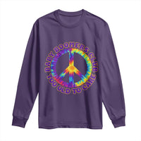 Baby Boomers Club Too Old To Care Retro Tie Dye Effect Printing Long Sleeve Shirt Peace Sign Groovy 60s Hippie Humor Graphic