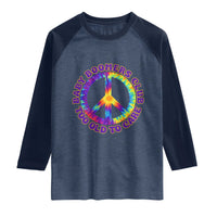 Baby Boomers Club Too Old To Care Retro Tie Dye Effect Printing Raglan Shirt Peace Sign Groovy 60s Hippie Humor Graphic