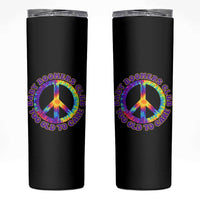 Baby Boomers Club Too Old To Care Retro Tie Dye Effect Printing Skinny Tumbler Peace Sign Groovy 60s Hippie Humor Graphic