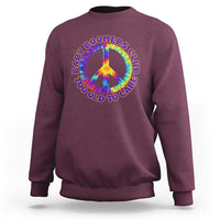 Baby Boomers Club Too Old To Care Retro Tie Dye Effect Printing Sweatshirt Peace Sign Groovy 60s Hippie Humor Graphic
