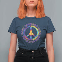 Baby Boomers Club Too Old To Care Retro Tie Dye Effect Printing T Shirt For Women Peace Sign Groovy 60s Hippie Humor Graphic