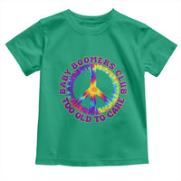 Baby Boomers Club Too Old To Care Retro Tie Dye Effect Printing Toddler T Shirt Peace Sign Groovy 60s Hippie Humor Graphic