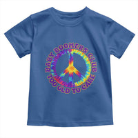 Baby Boomers Club Too Old To Care Retro Tie Dye Effect Printing Toddler T Shirt Peace Sign Groovy 60s Hippie Humor Graphic