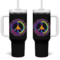 Baby Boomers Club Too Old To Care Retro Tie Dye Effect Printing Tumbler With Handle Peace Sign Groovy 60s Hippie Humor Graphic