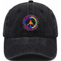 Baby Boomers Club Too Old To Care Retro Tie Dye Effect Printing Washed Cotton Baseball Cap Peace Sign Groovy 60s Hippie Humor Graphic