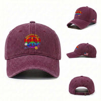Retro Groovy Hippie Baby Boomer Generation Washed Cotton Baseball Cap Funny You Call Me A Boomer Like It's A Bad Thing Peace Sign Flower