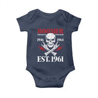 Funny Baby Boomer The Badass Generation Baby Onesie EST 1961 Birthday Gift Skull Rock On Graphic