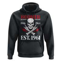 Funny Baby Boomer The Badass Generation Hoodie EST 1961 Birthday Gift Skull Rock On Graphic