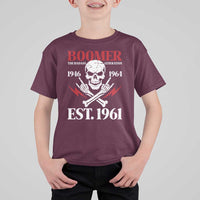 Funny Baby Boomer The Badass Generation T Shirt For Kid EST 1961 Birthday Gift Skull Rock On Graphic