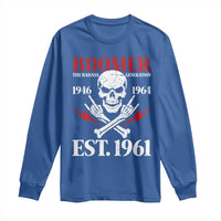 Funny Baby Boomer The Badass Generation Long Sleeve Shirt EST 1961 Birthday Gift Skull Rock On Graphic