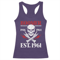 Funny Baby Boomer The Badass Generation Racerback Tank Top EST 1961 Birthday Gift Skull Rock On Graphic