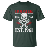 Funny Baby Boomer The Badass Generation T Shirt EST 1961 Birthday Gift Skull Rock On Graphic