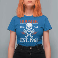 Funny Baby Boomer The Badass Generation T Shirt For Women EST 1961 Birthday Gift Skull Rock On Graphic