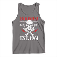 Funny Baby Boomer The Badass Generation Tank Top EST 1961 Birthday Gift Skull Rock On Graphic