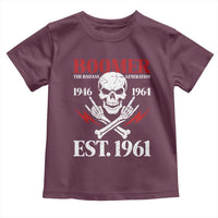 Funny Baby Boomer The Badass Generation Toddler T Shirt EST 1961 Birthday Gift Skull Rock On Graphic