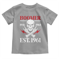 Funny Baby Boomer The Badass Generation Toddler T Shirt EST 1961 Birthday Gift Skull Rock On Graphic