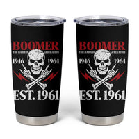Funny Baby Boomer The Badass Generation Tumbler Cup EST 1961 Birthday Gift Skull Rock On Graphic