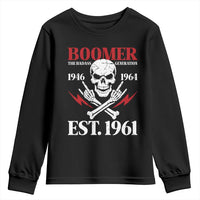 Funny Baby Boomer The Badass Generation Youth Sweatshirt EST 1961 Birthday Gift Skull Rock On Graphic
