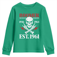 Funny Baby Boomer The Badass Generation Youth Sweatshirt EST 1961 Birthday Gift Skull Rock On Graphic