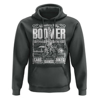 Legendary Baby Boomer Generation 1946 to 1964 Hoodie Vintage Rocker Classic Cars And Bikes Graphic