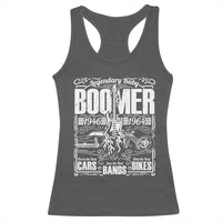 Legendary Baby Boomer Generation 1946 to 1964 Racerback Tank Top Vintage Rocker Classic Cars And Bikes Graphic