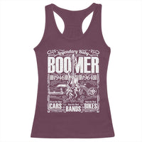 Legendary Baby Boomer Generation 1946 to 1964 Racerback Tank Top Vintage Rocker Classic Cars And Bikes Graphic