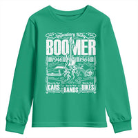 Legendary Baby Boomer Generation 1946 to 1964 Youth Sweatshirt Vintage Rocker Classic Cars And Bikes Graphic