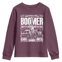 Legendary Baby Boomer Generation 1946 to 1964 Youth Sweatshirt Vintage Rocker Classic Cars And Bikes Graphic