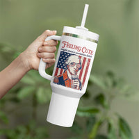 Funny George Washington Revolutionary Patriotic Tumbler With Handle Feeling Cute Might Start A Revolution Later