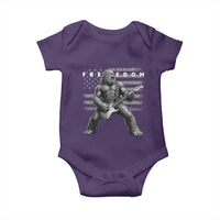 Freedom Bigfoot Playing Electric Guitar Baby Onesie Sasquatch Rock Star American Flag Patriotic Graphic