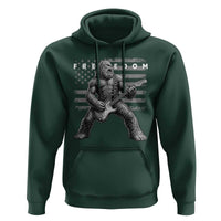 Freedom Bigfoot Playing Electric Guitar Hoodie Sasquatch Rock Star American Flag Patriotic Graphic