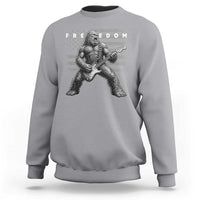 Freedom Bigfoot Playing Electric Guitar Sweatshirt Sasquatch Rock Star American Flag Patriotic Graphic