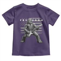 Freedom Bigfoot Playing Electric Guitar Toddler T Shirt Sasquatch Rock Star American Flag Patriotic Graphic