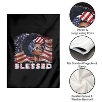 Blessed Black Queen Afro American Flag Garden Flag Patriotic Juneteenth 4th of July
